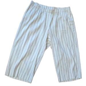 J Jill Cream and Brown Striped Pull-On Pants